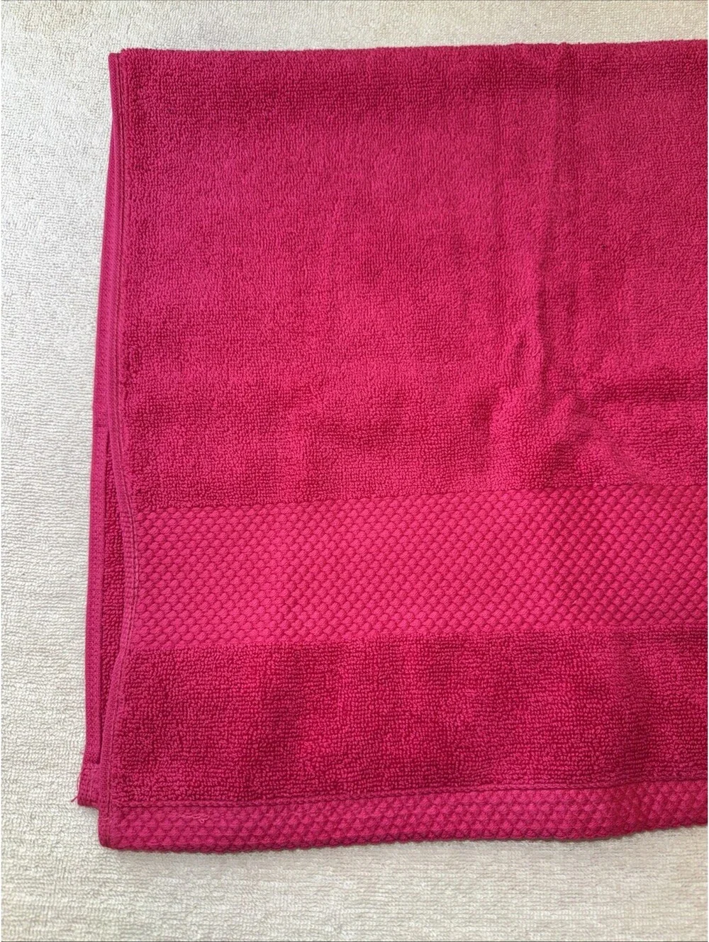 Lacoste Signature Crocodile Logo Izod Hot Pink Hand Towel 16x30 Inch